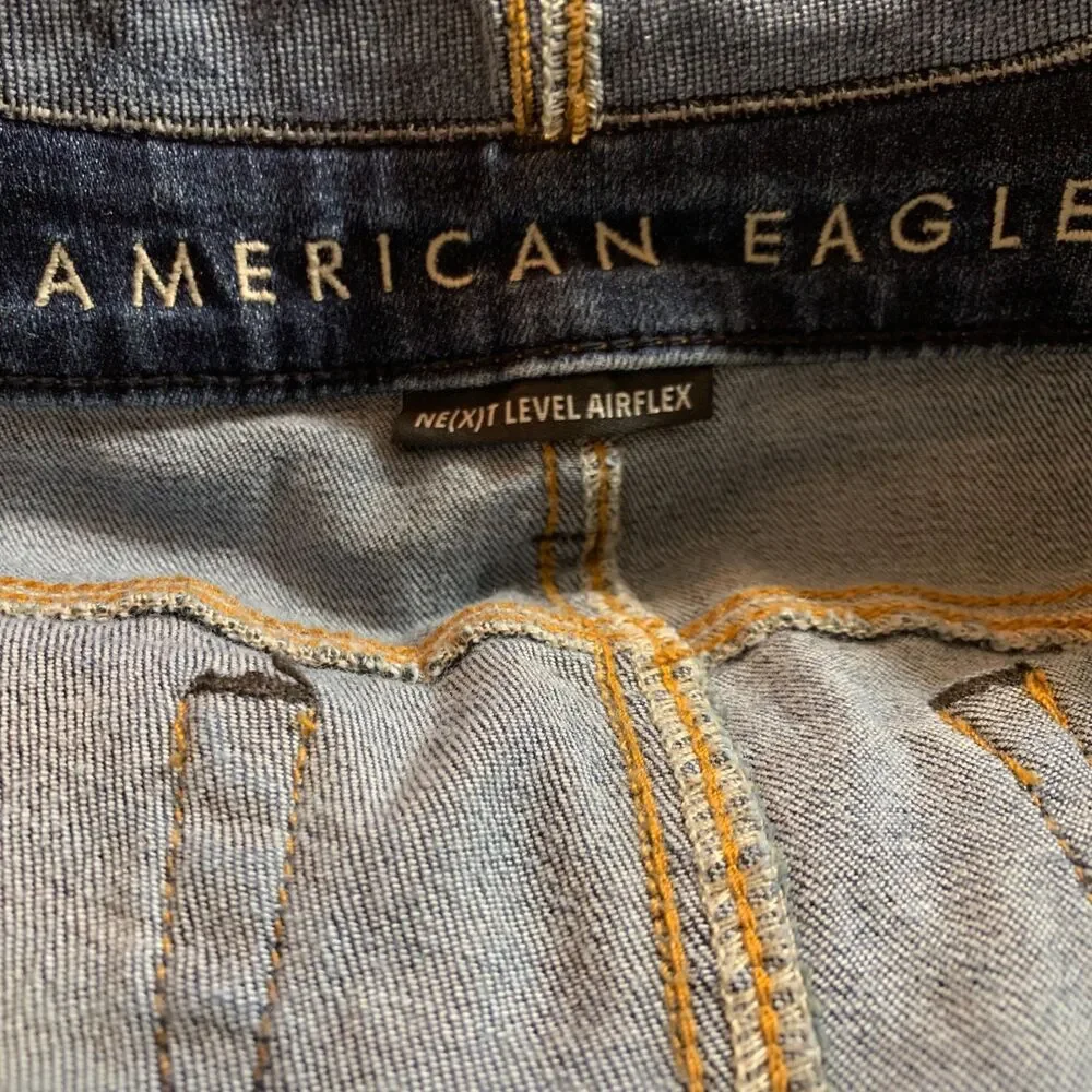 American Eagle Men's Next Level AirFlex Skinny Jeans 29x32 Medium Wash Blue